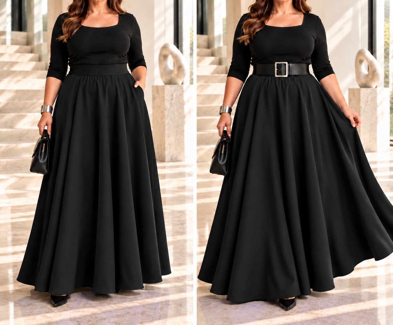 Dlouhá sukně - maxi sukně BOROS-SK-L-BLACK 05